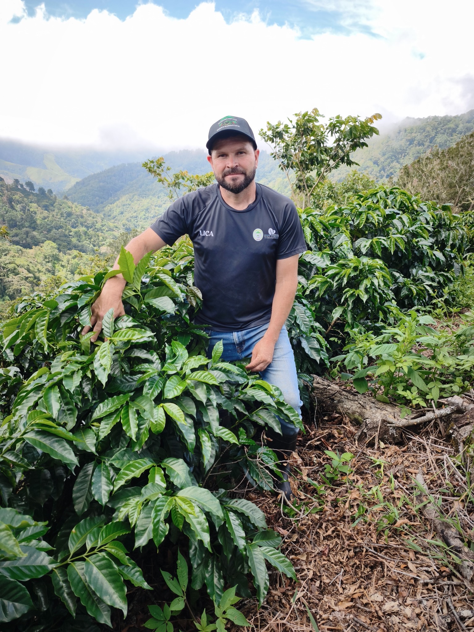 Productor de Kaly Coffee en el cafetal de Buena Vista, Pérez Zeledón